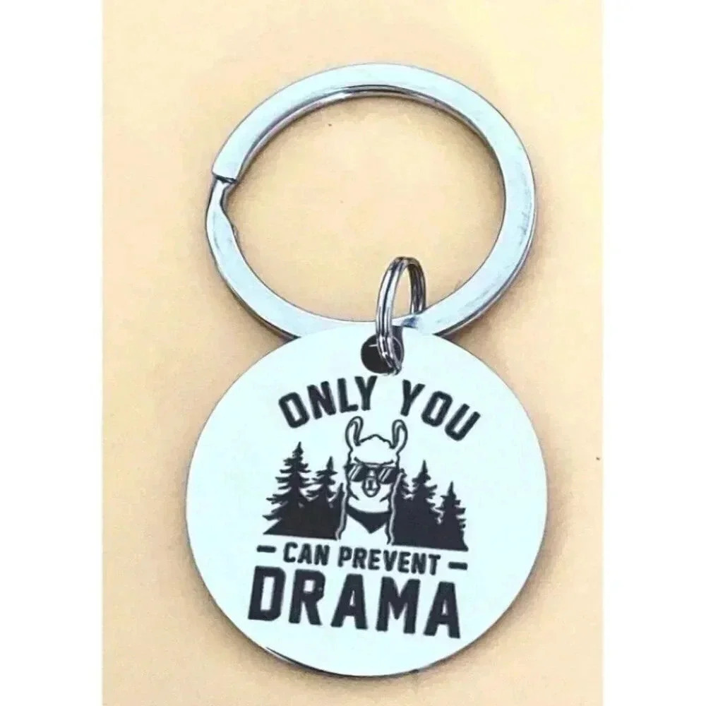 Alpaca Only You Can Prevent Drama Keychain